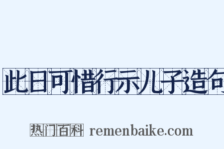 此日可惜行示儿子造句是什么意思的图片